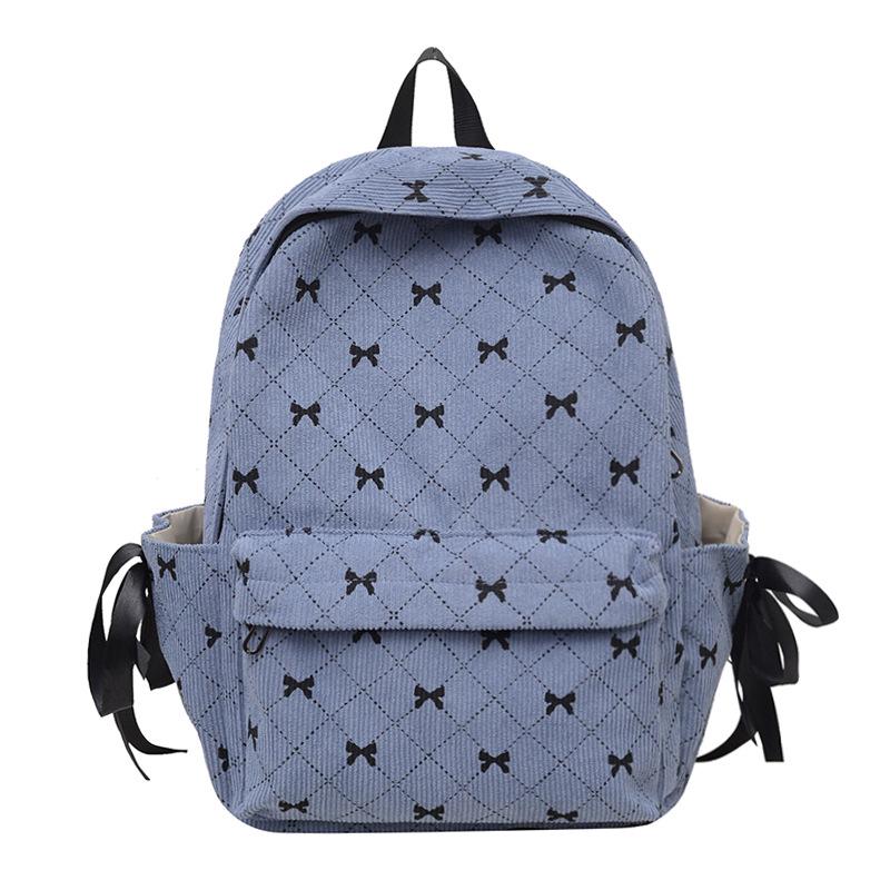 Women's Bowknot Corduroy Casual Backpack – Versatile Fall/Winter  Style