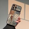 Чехол для телефона из овчины с этническим tribal узором, подходит для iPhone 17 16 15 14 13 12 11 Pro/Max/Plus, противоударный и защищающий от падений