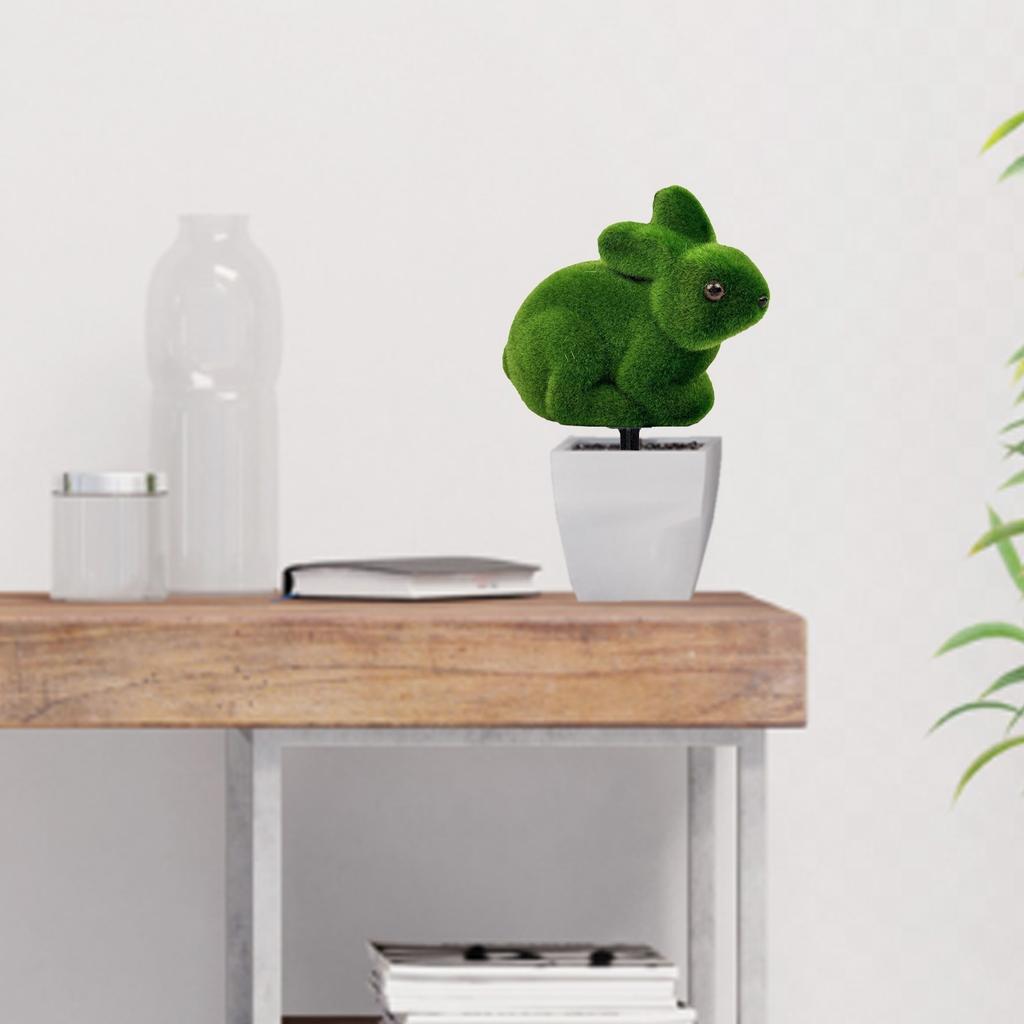 Растения в форме кролика, искусственные зеленые растения, подходят для пасхального украшения крыльца на открытом воздухе и в помещении