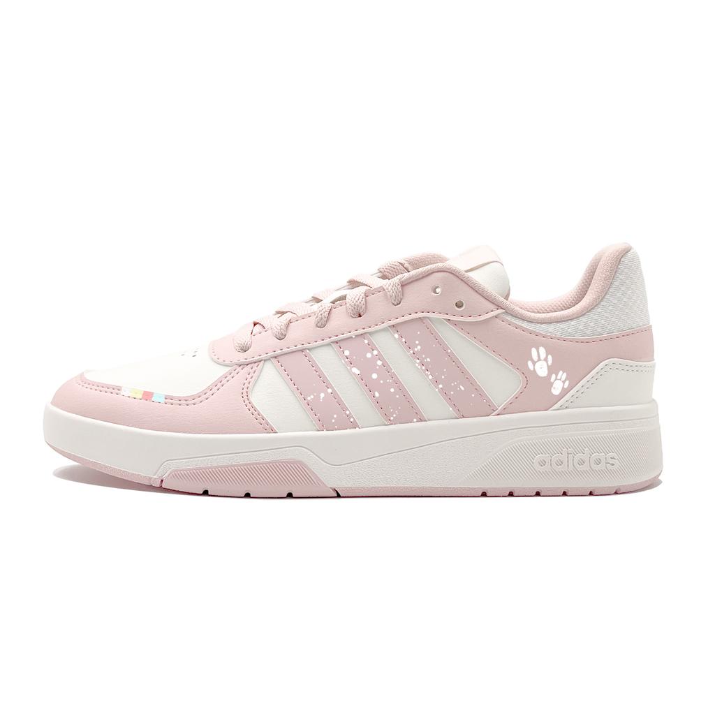 Adidas COURTBEAT Fuzzy Cat Synthetic Leather Cushioning Skateboard Shoes Women's Pink KI6785(Team1447-)