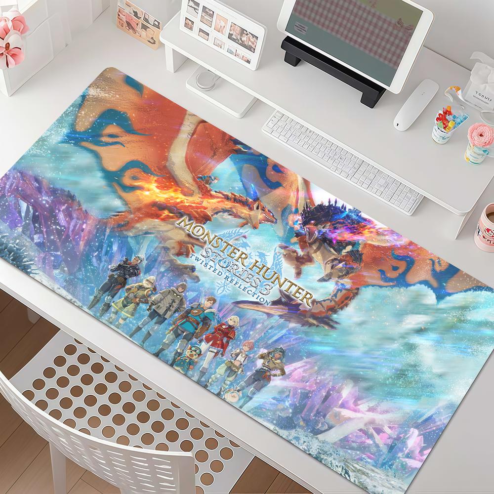 Games Mmonster Hhunter Mouse Pad Anti Slip Rubber Edge Locked Thickened Laptop Gaming Desk Mat