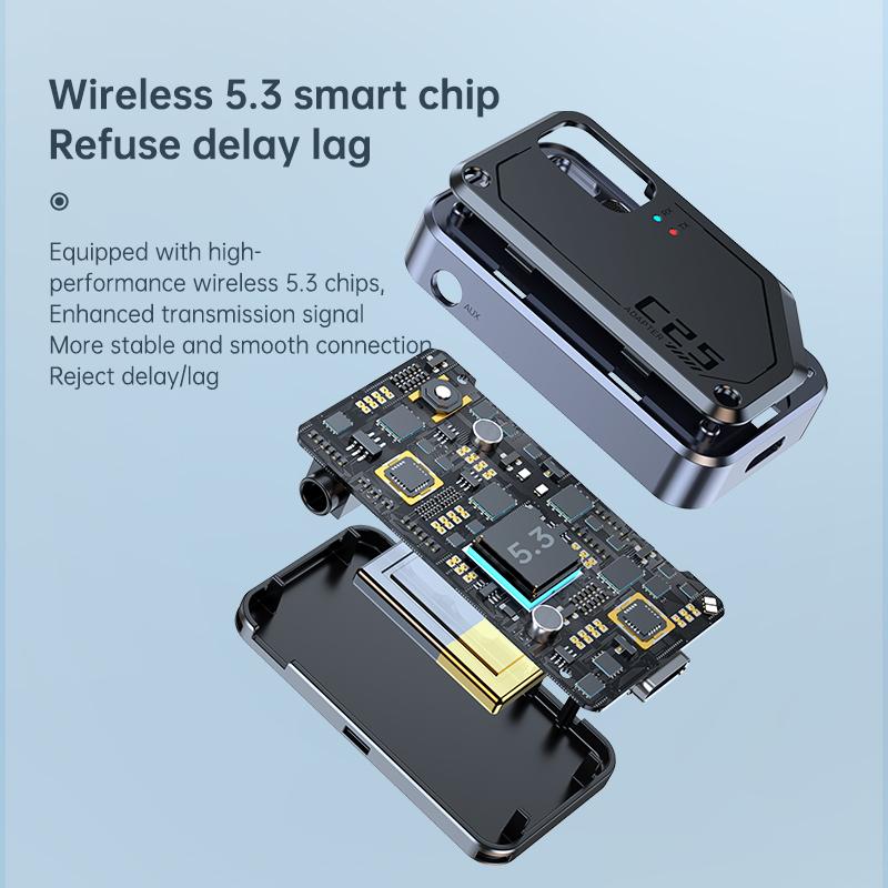 Автомобильный аудио передатчик приемник Bluetooth 5.3 беспроводной адаптер 3.5MM AUX HIFI музыка с микрофоном для автомобиля самолета ТВ ПК наушники