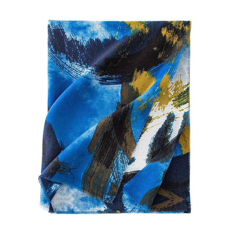New Spring and Autumn Printed Ethnic Style Scarf Imitation Cashmere Warm Large Shawl Fashionable and High End Scarf