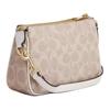 Coach Nolita 19 Классическая сумка-тоут через плечо из покрытого холста с принтом монограммы, на молнии, маленькая женская сумка, цвет Песок Меловой Белый CW426-IMXDM
