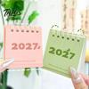 Настольный бумажный блокнот Мини-настольный календарь 2027, Янв. 2027 по Дек. Перекидной маленький настольный инструмент для управления временем, календарь, 12-месячный планировщик на спирали