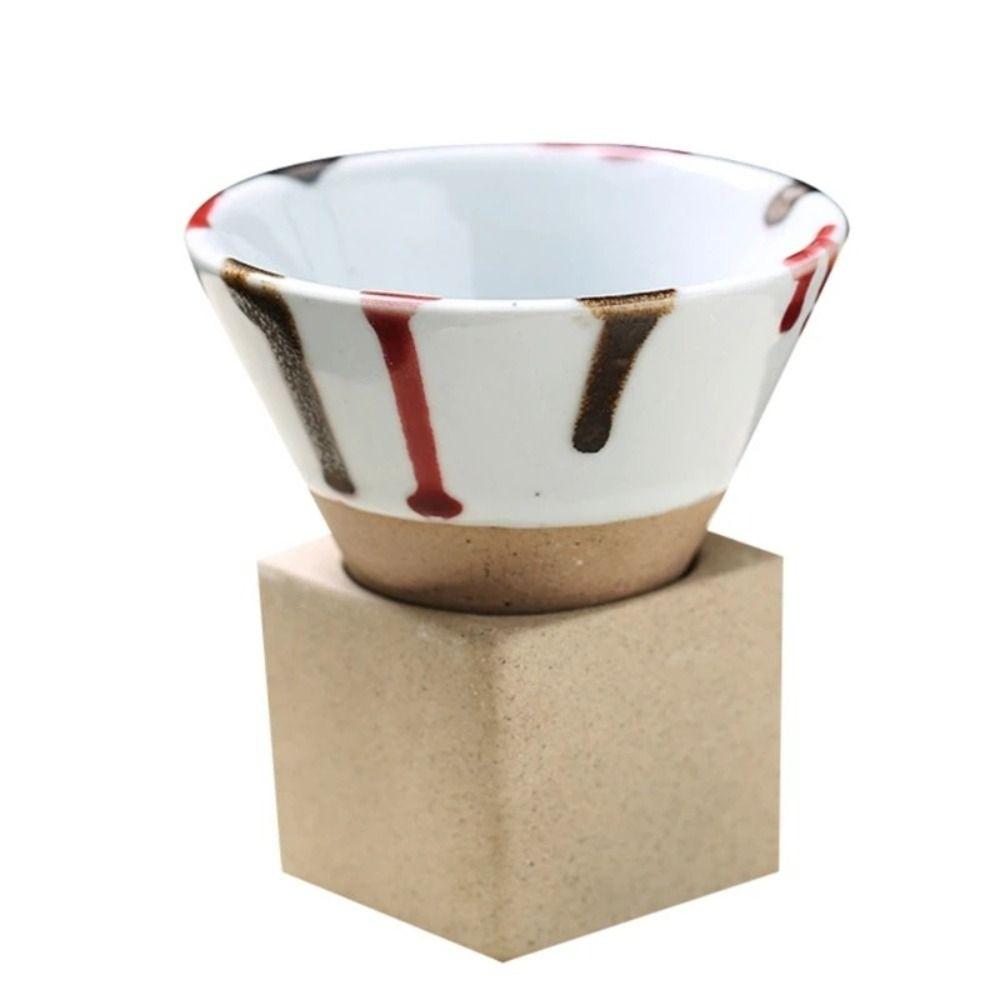Creative Vintage Ceramic Coffee Mugs 100ml with Base Afternoon Tea Cup Triangular Cone Shape Coffee Cup Home