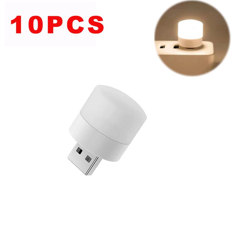 10PCS Mini USB Night Light Portable Laptops USB LED Light Eye Protection Book Reading Lights for Computer Mobile Power Charging