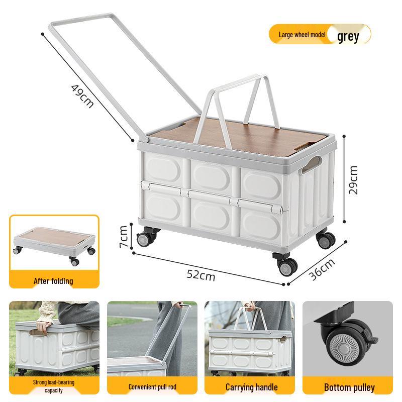 Складной ящик для хранения в багажник автомобиля с деревянной крышкой для кемпинга и пикника