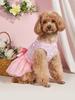 Платье для питомца Собачье платье принцессы Ткань Пайетки Бантик Платья для щенка с тюлем Костюм для собачки котенка