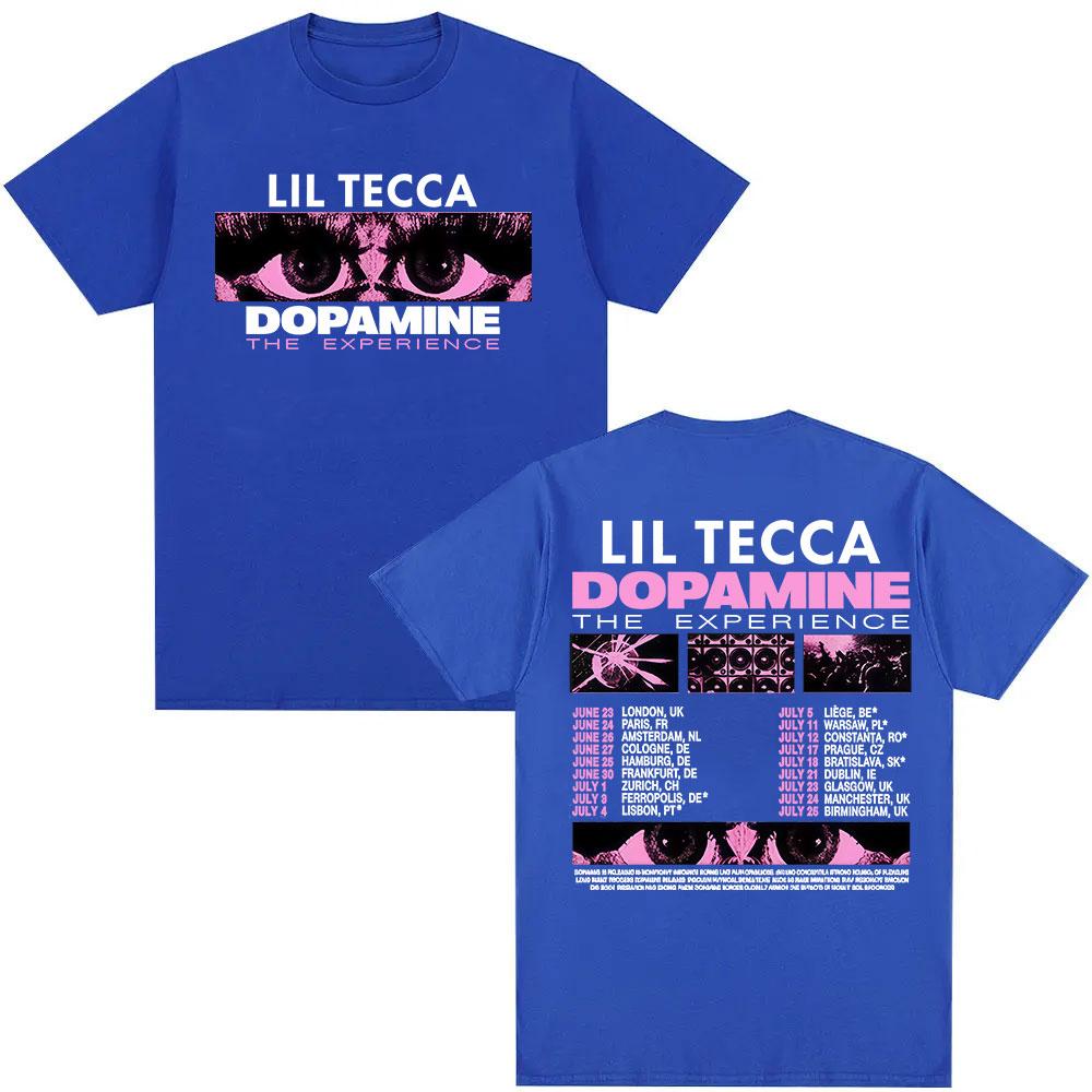 Lil Tecca Dopamne The Experience Tour 2025 Новая футболка Мужская Женская Ретро Эстетическая Одежда Футболки Повседневные Хлопковые Оверсайз Футболки