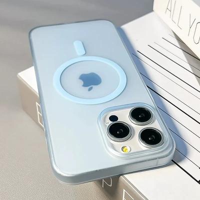 Ультратонкий матовый магнитный чехол для беспроводной зарядки для iPhone 16 15 14 Plus 13 12 11 Pro Max для Magsafe Hard PC полупрозрачный чехол