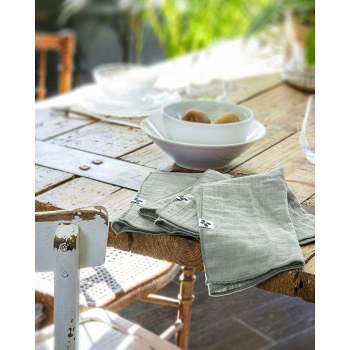 Набор из 3-х салфеток "Гайя" 40 х 40 см "Хлопковая марля" - Гайя Эвкалипт