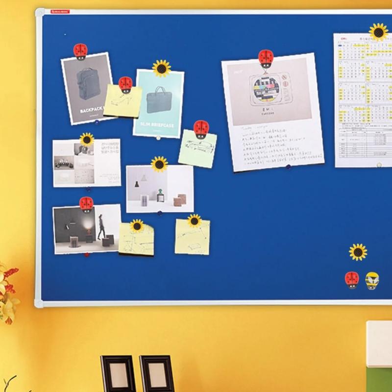 30 шт. кнопок-цветков, кнопка-божья коровка с футляром, декоративные кнопки, кнопки для карт, пробковая доска объявлений для школьного офиса