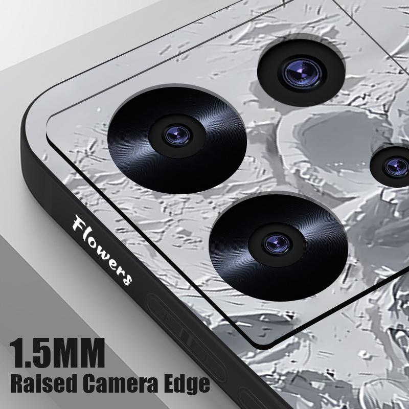 Чехол для телефона с цветочным узором, масляная живопись, для Xiaomi Poco X6 F6 Pro 13T 11T Redmi Note 13 14 12 11 Pro, защита объектива, мягкий противоударный ТПУ, чехол со шнурком