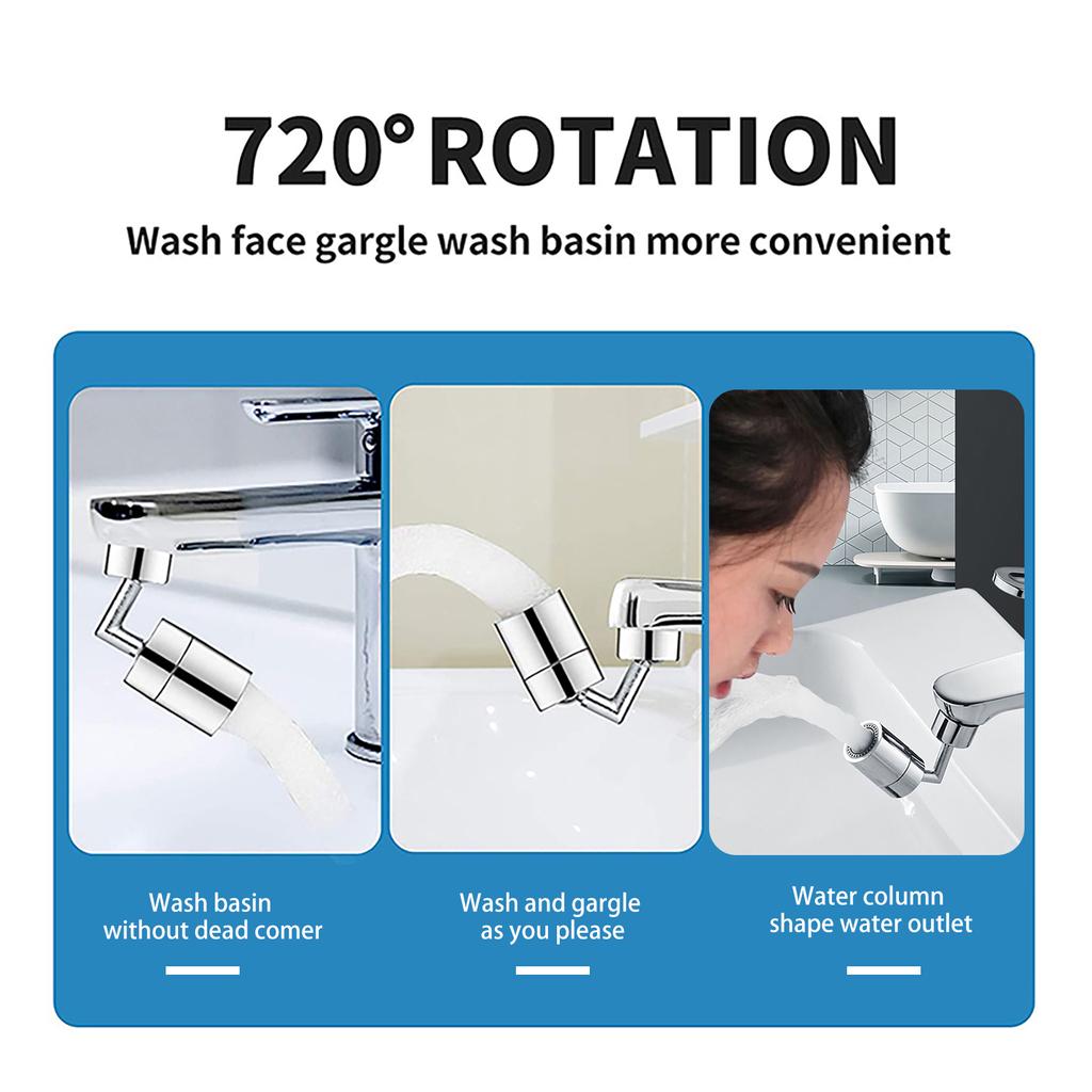 720° Rotation Universal Splash-proof Swivel Water Saving Faucet Bathroom Filter Foamer Aerators Movable Kitchen Tap Tool