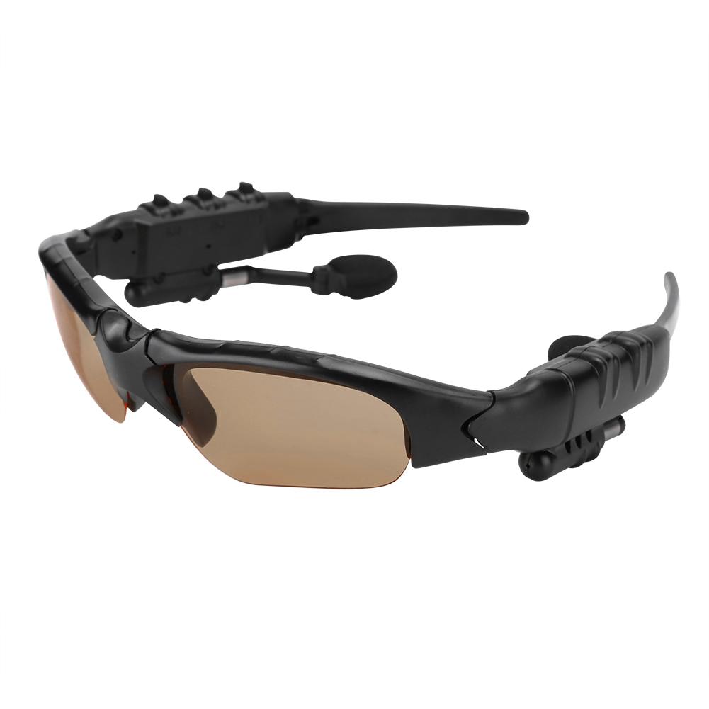 Bluetooth 5.0 Sunglasses Solar Power Wireless Glasses Headphone Headset Stereo EarphoneDark Brown