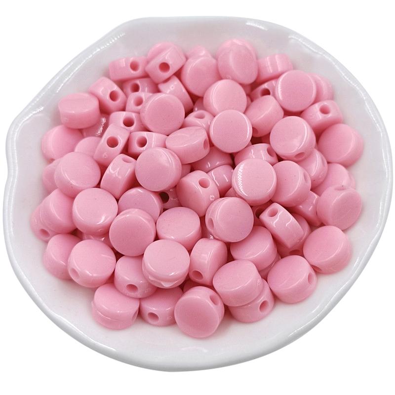 8/10mm Cream Flat Beads Jewelry Accessories Fashion 100Pcs Bracelet Necklace Making Macaron Color System DIY Round