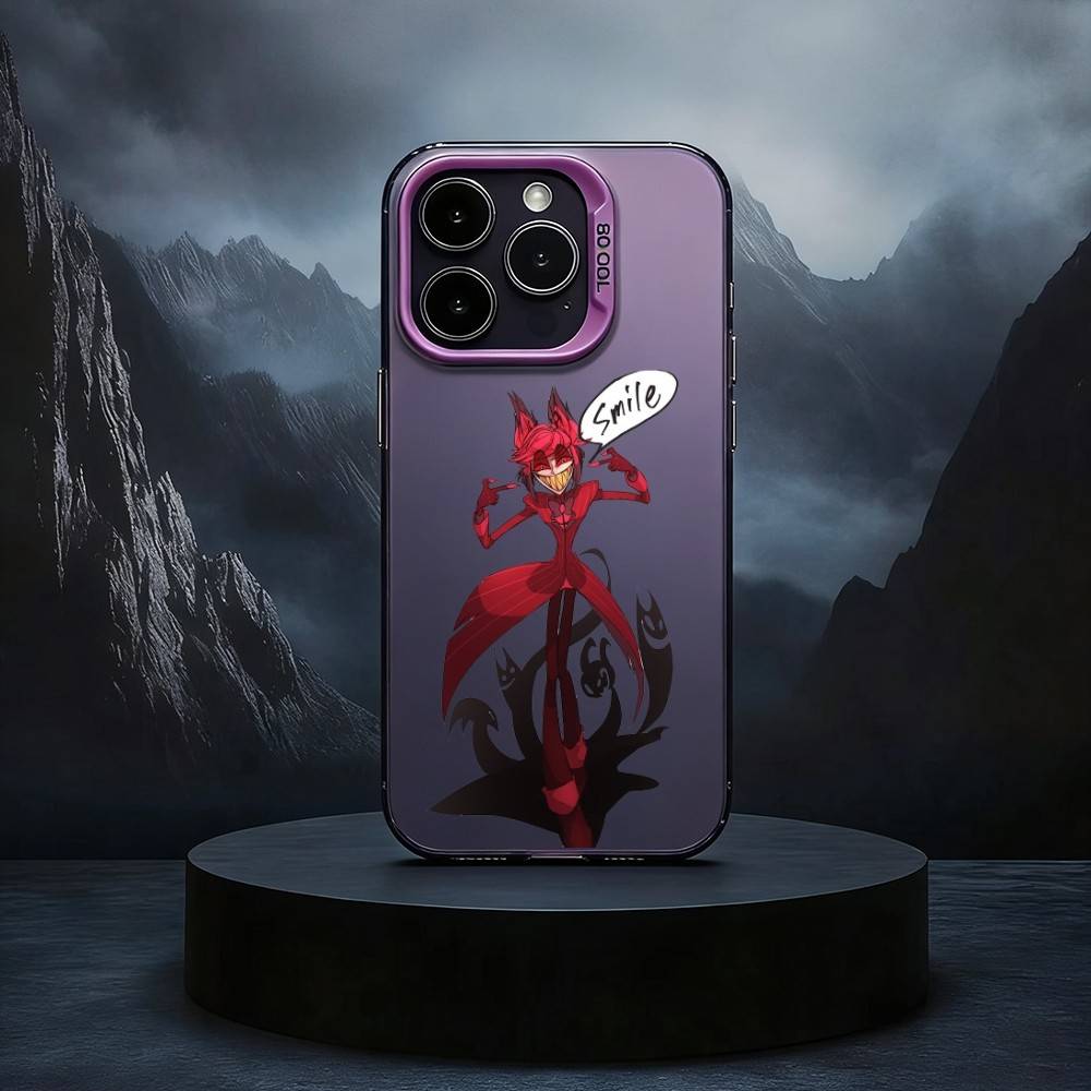 H-Hazbin-IN H-Hotel-EL Чехол для телефона для iPhone17,16,15,14,13,12,11 Plus,Pro Max Черный Конфетный серебристый чехол для телефона