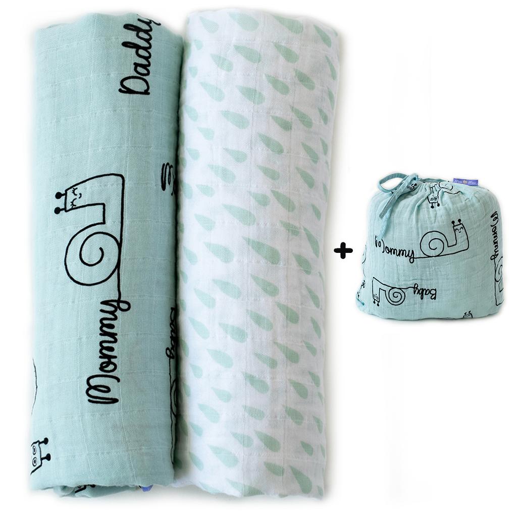 Milk&Moo Set of 2 Sangaloz Baby Muslin Swaddle Blanket, 100% Cotton, Ultra Soft