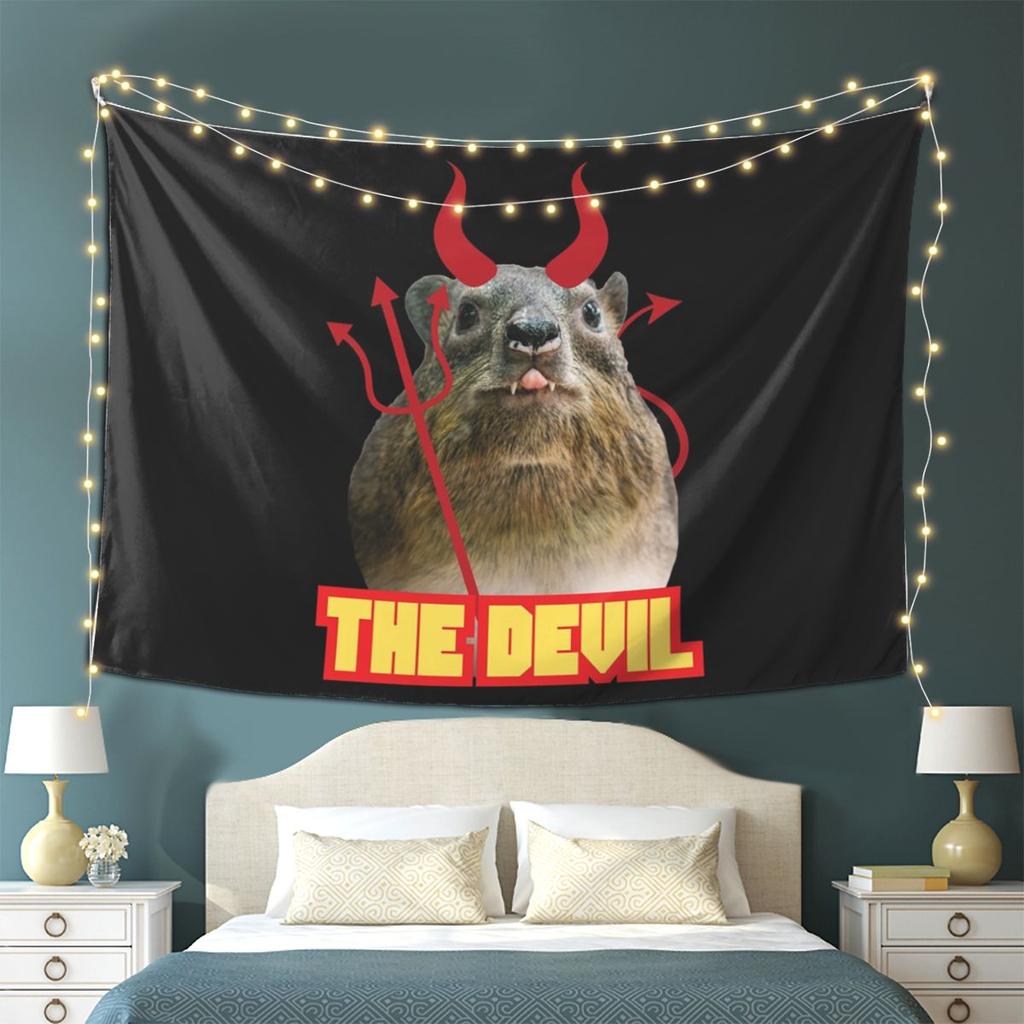 Rock Hyrax Devil Tapestry Wall Hanging Aesthetic Home Decoration Tapestries for Dorm Room