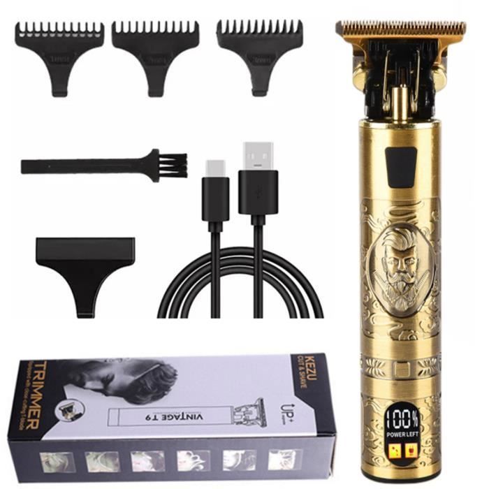 Tondeuse cheveux et barbe électrique - ZGKWL - Modèle sans fil - Écran LED - Lame T-Blade