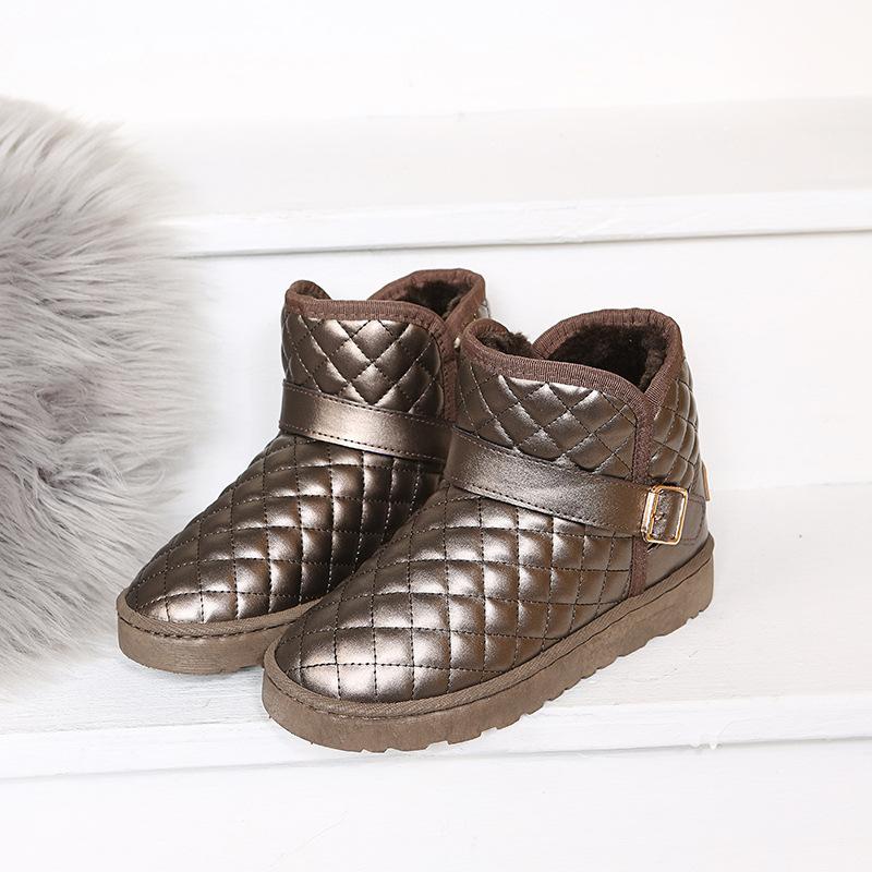 Толстые плюшевые зимние теплые ботинки для женщин, нескользящие непромокаемые зимние ботинки, женские теплые туфли на плоской подошве с хлопковой подкладкой