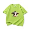 Kids Pure Cotton T Shirt Black And White Baby Cow Peeking Print Crew Neck Short Sleeve Tee Casual Boys Girls Summer Tops