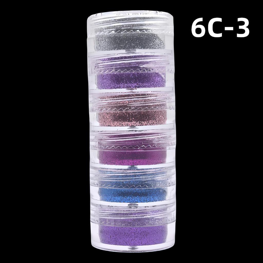 Набор из шести предметов с блестками для нейл-арта 2025: Золотой глиттер, пайетки, стразы и флэш-гель-лак