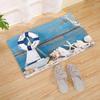 Nautical Anchor & Seashell Print Doormat for Living Room Kitchen Indoor Outdoor Entryway Washable Rug Beach House Decor