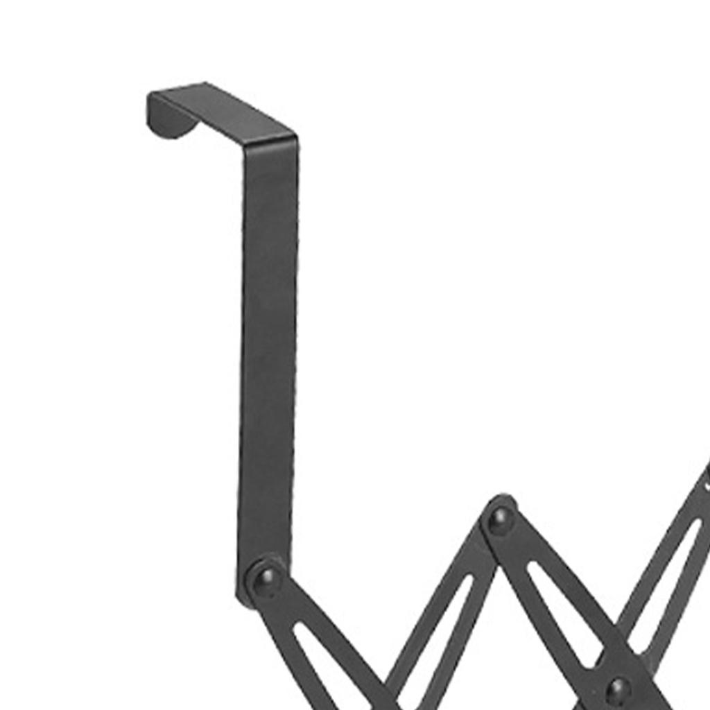 Наддверные крючки, раздвижная вешалка из нержавеющей стали для спальни, 6 вешалок, черная