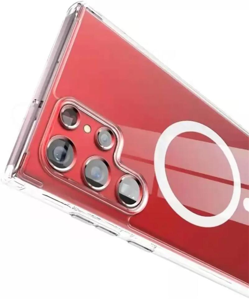 Чехол для телефона Samsang S24 Ultra 5G для Magsafe Магнитный прозрачный чехол для Galaxy S23 Ultra S22 S21 S24 Plus Беспроводное зарядное устройство Magsafe Жесткий чехол
