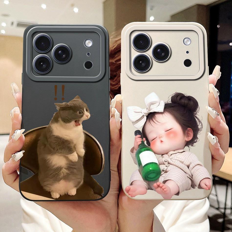 For iPhone 17 Pro Max 17Pro Cute Rabbit Cat Cartoon Phone Case For iPhone17 Pro 17ProMax Shockproof Soft Silicone Cases