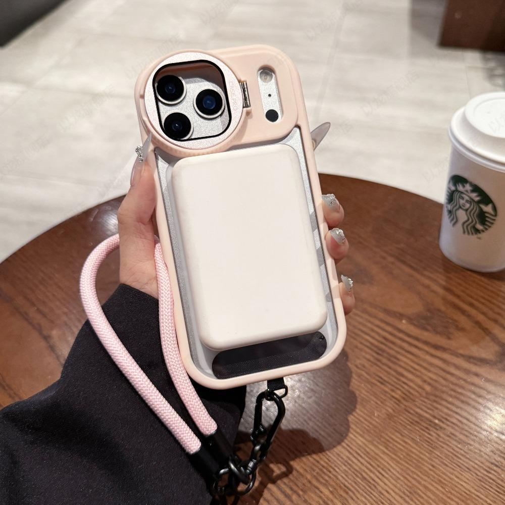 Прозрачный чехол-держатель с креплением для ремешка Magsafe для iPhone 17 16 15 14 Pro Max 12 13 11 Магнитный ремешок на руку/запястье Подставка Прозрачная крышка