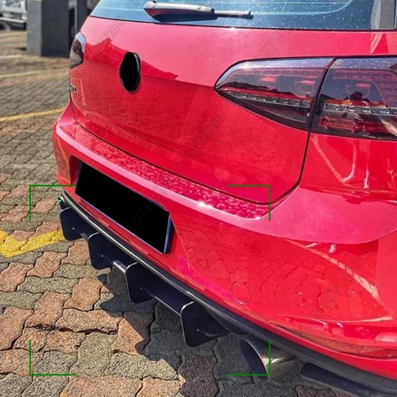 For Volkswagen Golf 7 MK 7 R GTI 2013-2017 Car Rear Bumper Diffuser Tail Splitter Spoilers Protector Guard Lip Body Kits Black