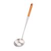 FJNATINH Ladle 17 Inch Wok Ladle 304 Stainless Steel Wok Spatula (walnut - Ladle)