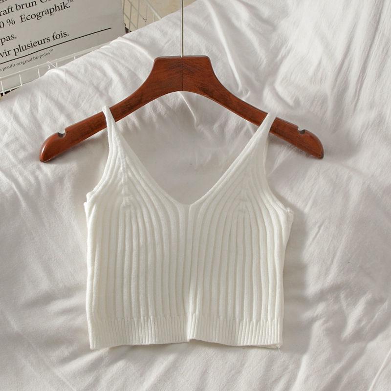 Сексуальные укороченные топы, вязаный топ на бретельках, женская летняя майка с открытой спиной, модный топ в рубчик, женский укороченный жилет без рукавов