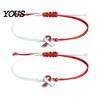 Soft Woven Rope Jewelry 2 Pcs Breast Cancer Awareness Bracelets, Adjustable Braided String Stackable Wrist Accessories Bracelets with Ribbon