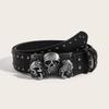 Skull Buckle Waist Chain Buckle Punk Chain Grunge Belt for Women Proms Club Party for Jeans Dresses Studded