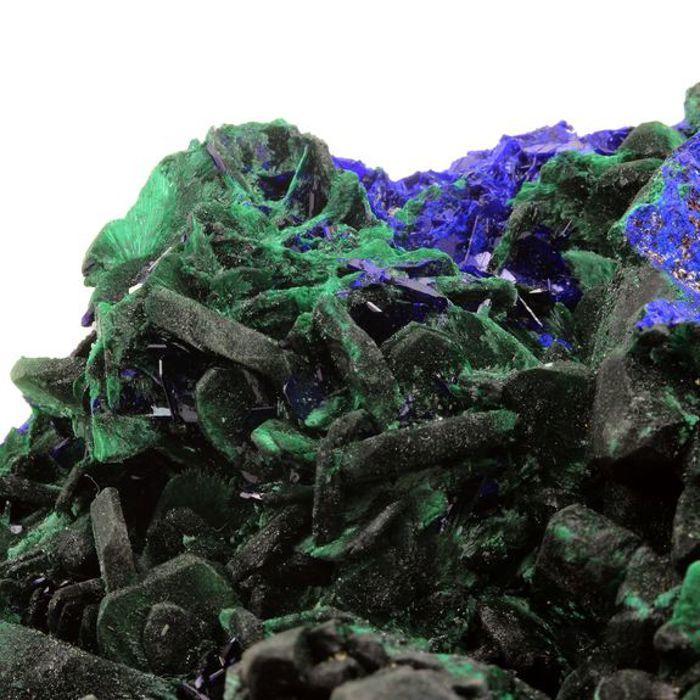 Pierres et Minéraux. Malachite après Azurite. 4622.0 ct. Milpillas Mine, Sonora, Mexique.
