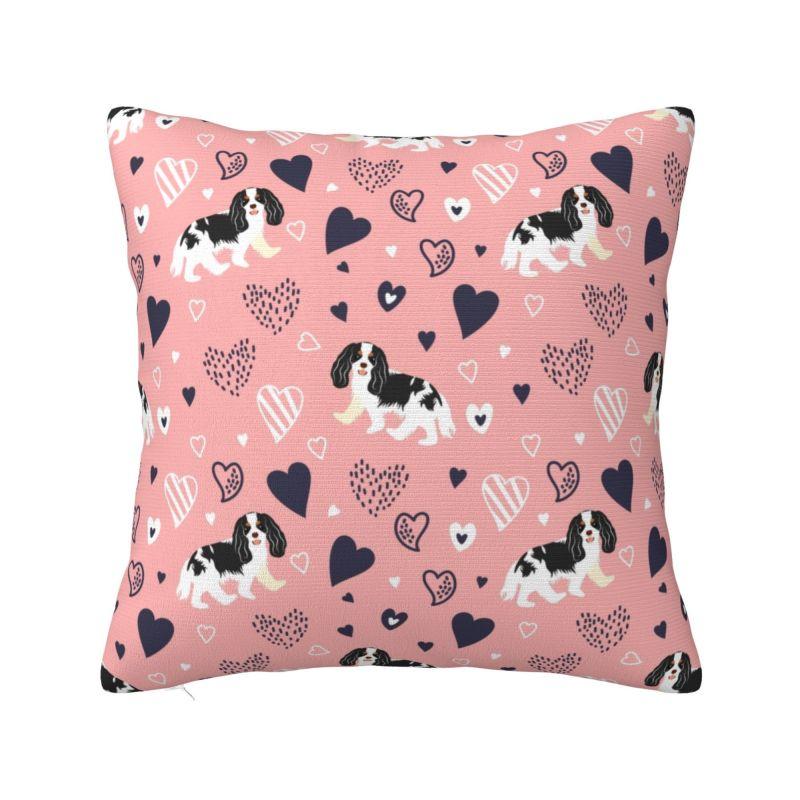Custom Cavalier King Charles Spaniel Family Group Pillow Case Sofa Dog Modern Cushion Cover Square Pillowcase
