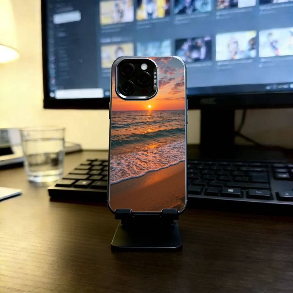 Пляжный чехол для телефона iPhone 17,16,15,14,13,12,11 Plus,Pro Max,XS,Разноцветный Серебристый Черный Чехол