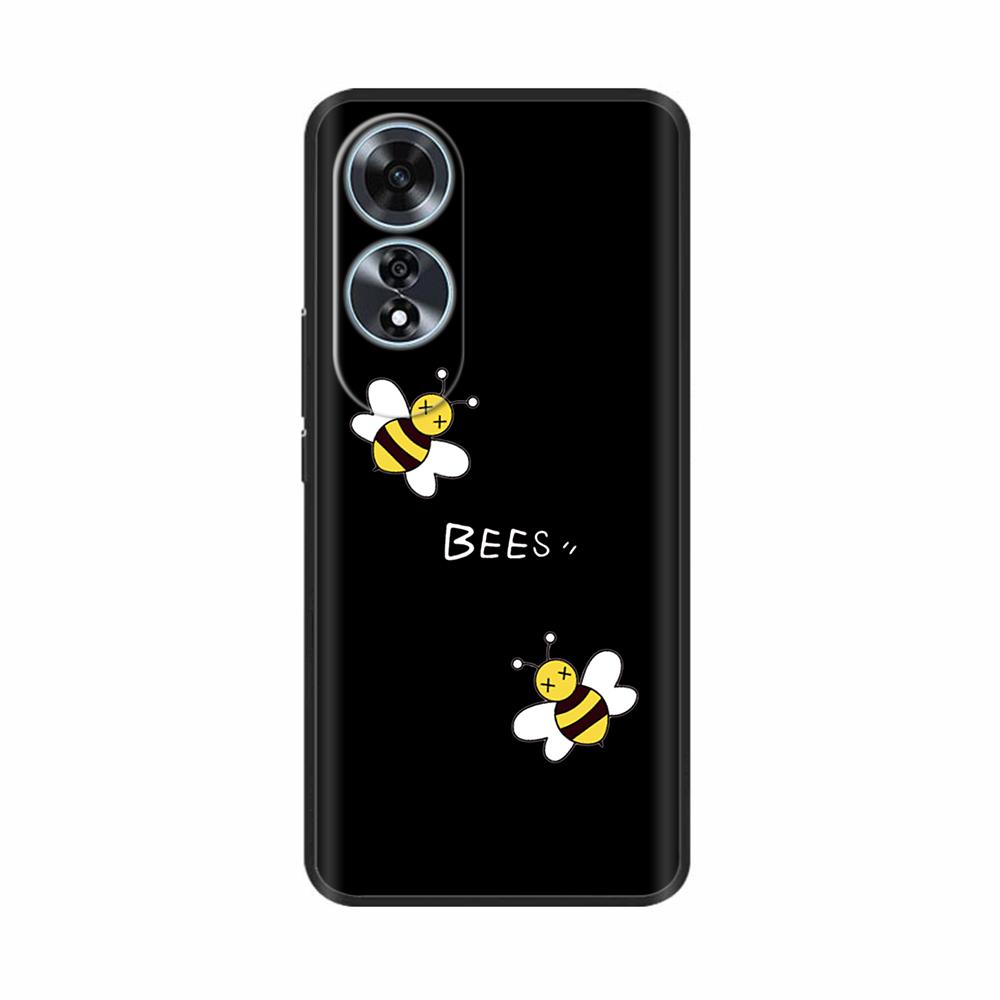 For Oppo A60 4G Case Love Heart Butterfly Soft Silicone Painted Back Cover For Oppo A60 OppoA60 4G Phone Shell Housing Fundas