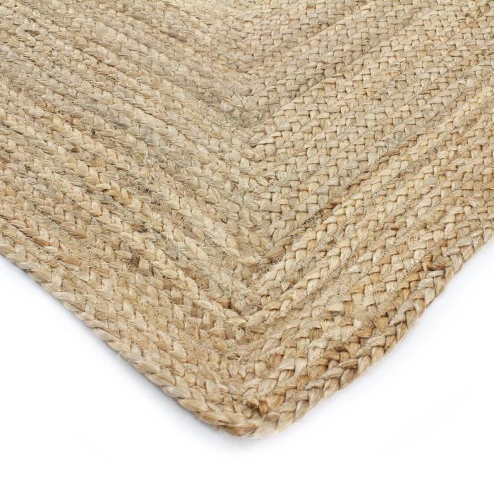 Tapis salon en jute tressé naturel artisanal 80x300