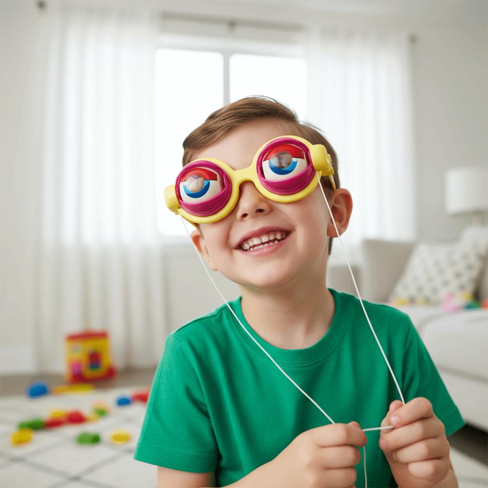 Plastic Material Funny Glasses Pull String Crazy Eyes Props New Strange Prank Glasses Kids Gifts