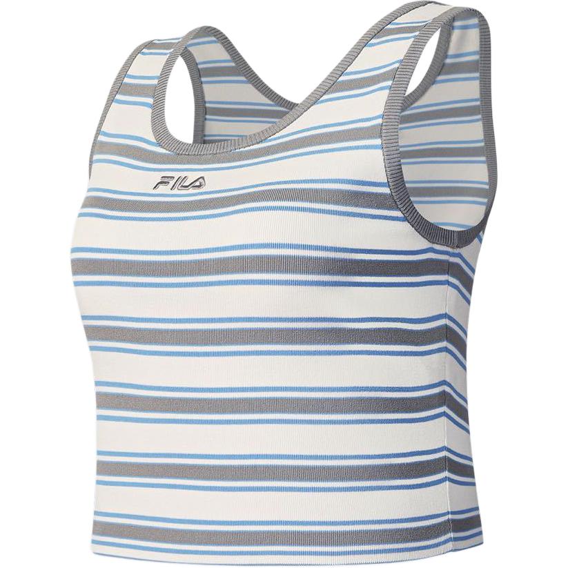 Fila Приталенный женский топ для тенниса в полоску без рукавов A11W623130F-WT