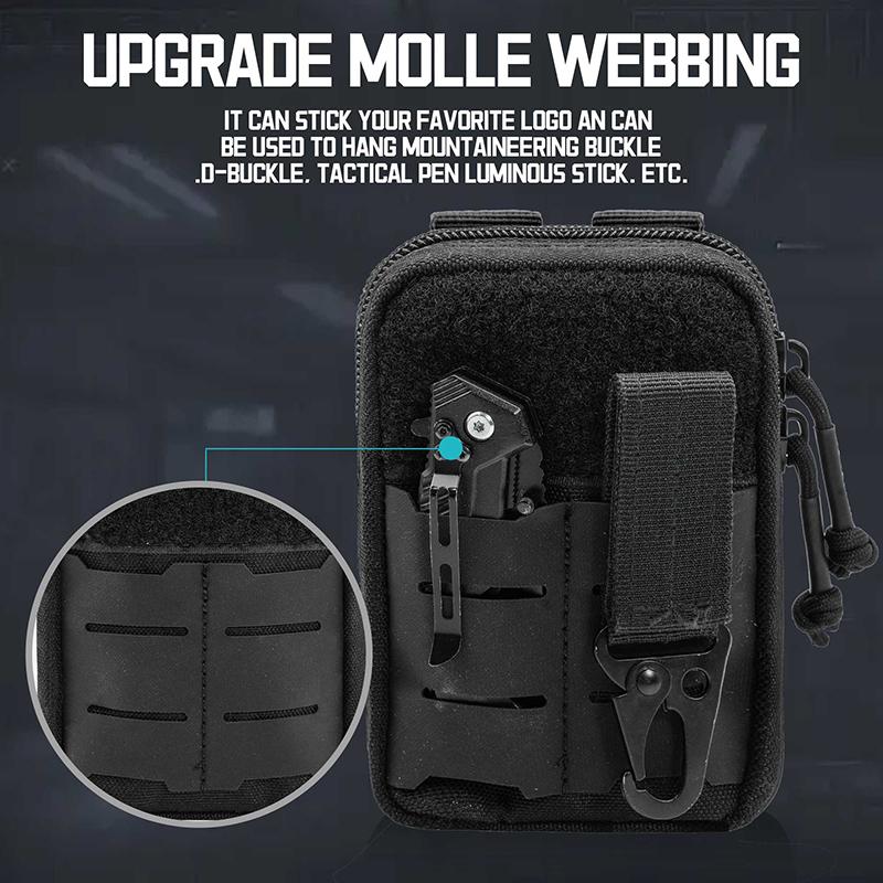 Upgrade 1000D Tactical Molle Pouch Outdoor Sports EDC Waist Accessory Pack,Small Medical Emergency Tool Pouch for Hunting Hiking