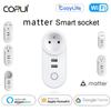 Corui Matter Wi-Fi умная розетка EU Us Au UK Br Fr Power Smart Plug Голосовое управление работает с Apple Homekit Alexa Google Home
