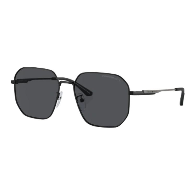 Emporio Armani Logo Metal Irregular Shape Sunglasses Men sunglasses Black 0EA2154D30018757