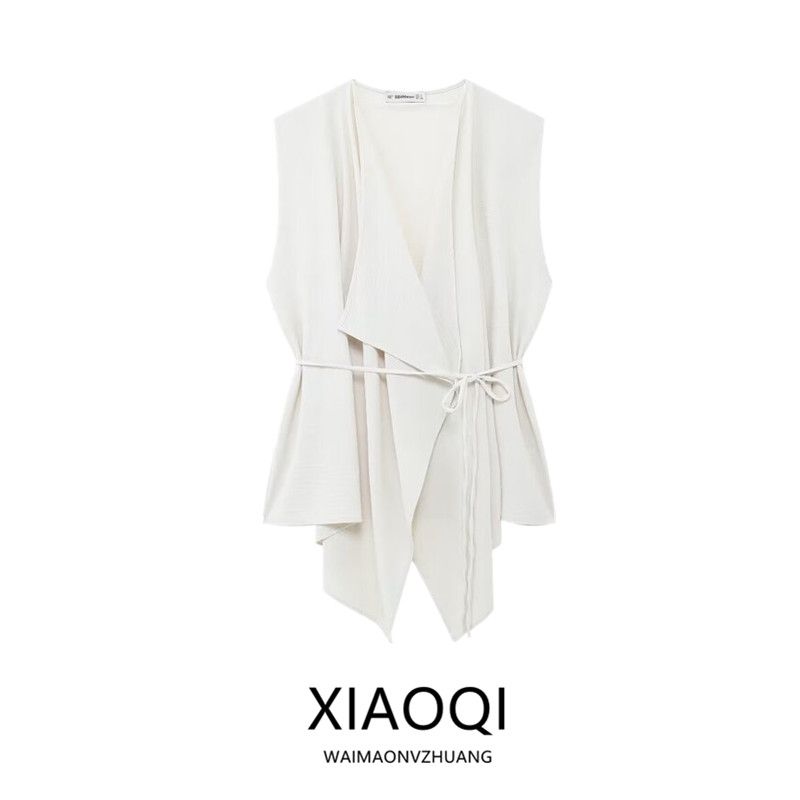Fashion Style 2024 Autumn New Women's Clothing Stylish White Gentle Elegant Fitted Waist Vest 0264634