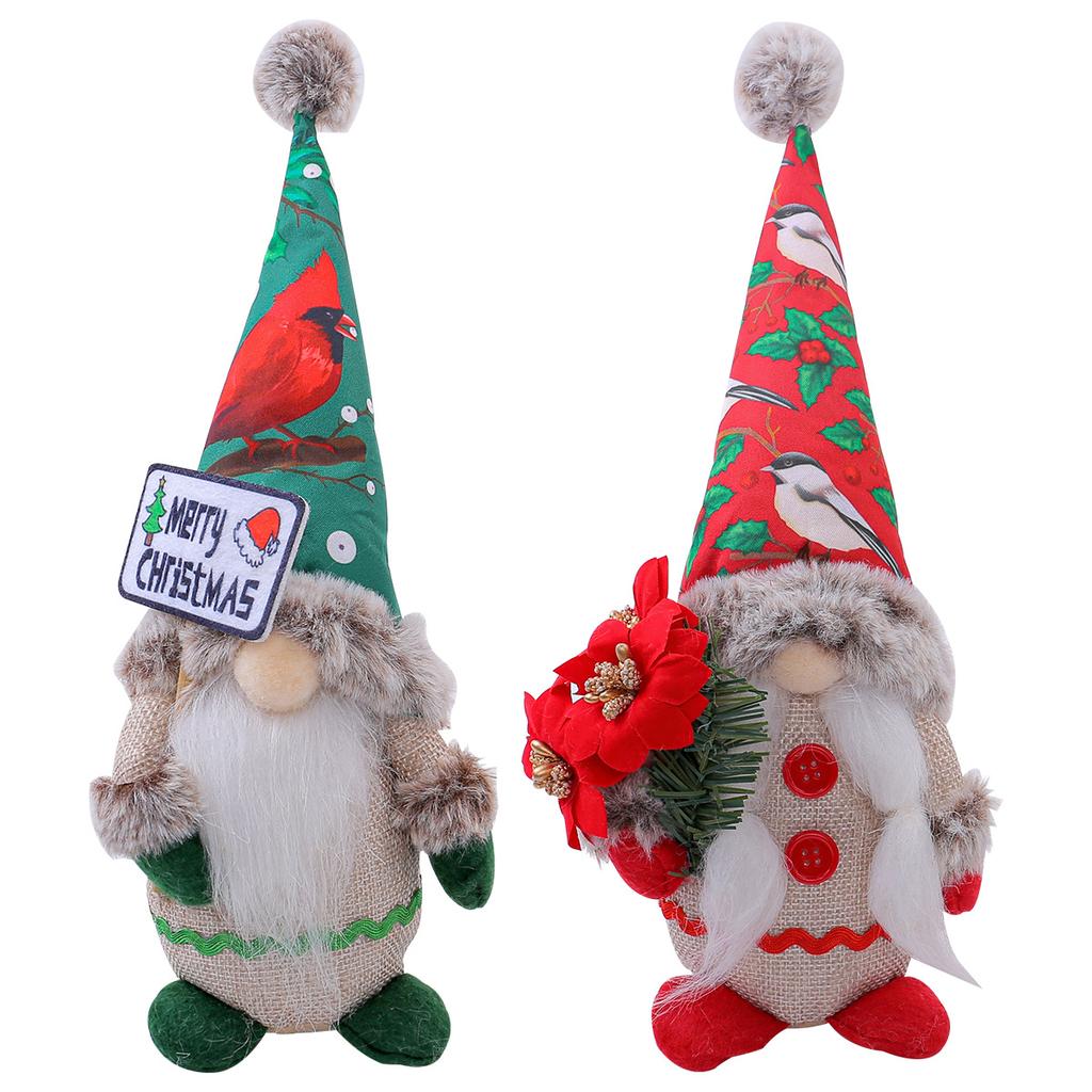 Festival Decoration Standing Posture Faceless Doll Cute Printed Hat Midget Doll Doll Window Decoration Props
